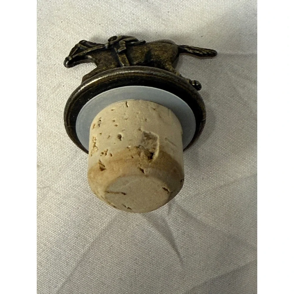 Blanton's Bourbon Horse Bottle Stopper Letter N Bronze Tone Metal Jockey Cork